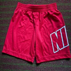 Nike Boys’ Red Dri-Fit Athletic Shorts with Bold Logo – Size 5 (4–5 Years)